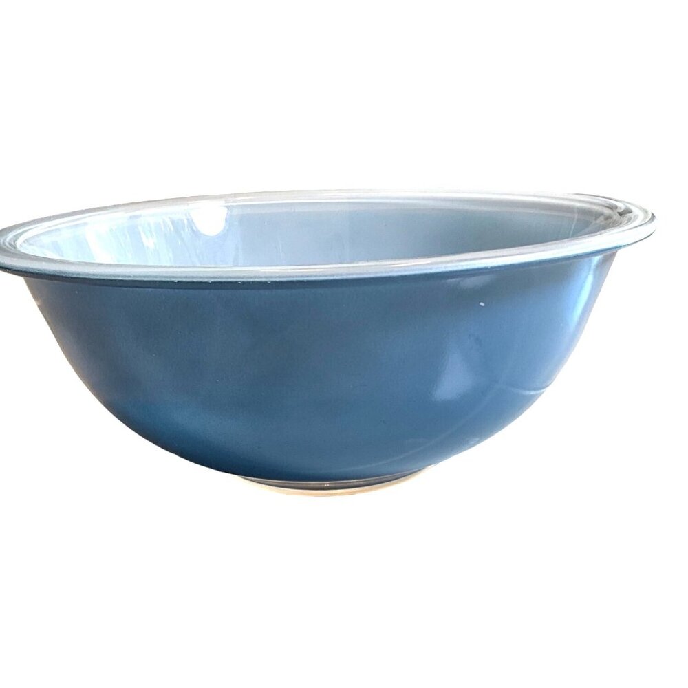 Pyrex 2.5L Moody Blues Mixing Serving Bowl Clear‎ Bottom Minor Imperfections
